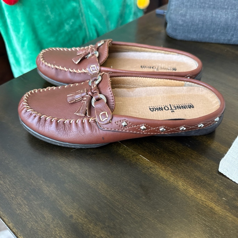 Minnetonka Chestnut Slip-On Moccasins